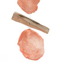 Produkt Wieszak do dekoracji morskiej Capiz muszle wyrzucone na brzeg w kolorze pomarańczowym naturalnym 35cm