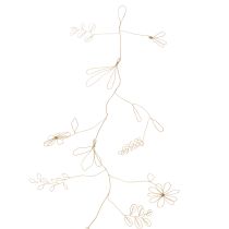 Produkt Girlanda dekoracyjna z metalowych kwiatów, drut na wianek kwiatowy, letnia dekoracja, dekoracja ścienna, złota, 110 cm