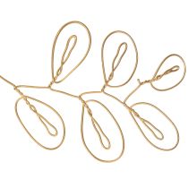 Produkt Girlanda dekoracyjna z metalowych kwiatów, drut na wianek kwiatowy, letnia dekoracja, dekoracja ścienna, złota, 110 cm