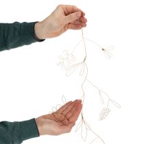 Produkt Girlanda dekoracyjna z metalowych kwiatów, drut na wianek kwiatowy, letnia dekoracja, dekoracja ścienna, złota, 110 cm