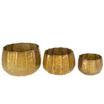Produkt Doniczka dekoracyjna metalowa, mosiądz, Ø22/18/14cm, zestaw 3 szt.