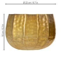 Produkt Doniczka dekoracyjna metalowa, mosiądz, Ø22/18/14cm, zestaw 3 szt.
