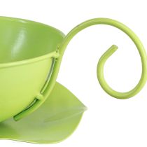 Produkt Metalowy kubek dekoracyjny, kolor zielonego jabłka, ze spodkiem, wys. 8 cm, Ø11,5 cm, 2 sztuki