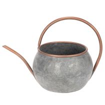Produkt Metalowa dekoracyjna konewka, styl vintage, rustykalny, dekoracja ogrodu, do sadzenia, srebrno-miedziana, dł. 41 cm, Ø26 cm, wys. 30 cm