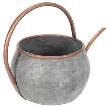 Produkt Metalowa dekoracyjna konewka, styl vintage, rustykalny, dekoracja ogrodu, do sadzenia, srebrno-miedziana, dł. 41 cm, Ø26 cm, wys. 30 cm