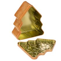Produkt Puszka świąteczna, puszka na ciasteczka, choinka i domek, wygląd piernika, 14 cm, 2 sztuki