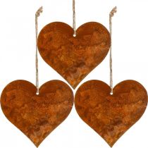 Produkt Serca do zawieszenia jesienna metalowa dekoracja patyna 9,5×10cm 12szt