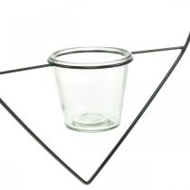 Produkt Lampion w kształcie serca metalowy 28cm świecznik na tealighty do zawieszenia szkła 9cm