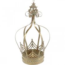 Dekoracyjna korona do zawieszenia, sadzarka, metalowa dekoracja, Advent Golden, antyczny wygląd Ø19,5cm H35cm