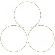 Produkt Pierścionek metalowy Pierścień dekoracyjny Pierścień Scandi Pierścień dekoracyjny Pętelka złota Ø20,5cm 6 szt