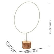 Produkt Dekoracyjny okrągły pierścień na drewnianej podstawie, metalowy, na suszone kwiaty, 52 cm