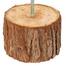 Produkt Dekoracyjny okrągły pierścień na drewnianej podstawie, metalowy, na suszone kwiaty, 52 cm