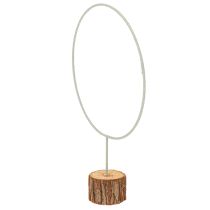 Produkt Dekoracyjny okrągły pierścień na drewnianej podstawie, metalowy, na suszone kwiaty, 52 cm