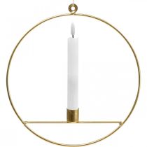 Produkt Wiszący Świecznik Złoty Metalowy Pierścień Dekoracyjny Ø25cm 3szt.