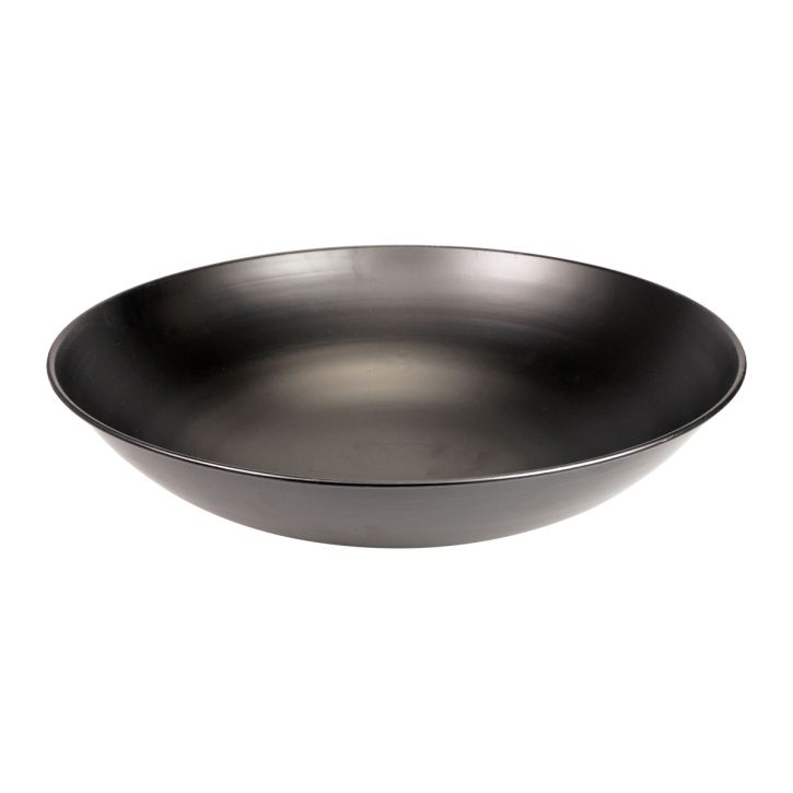 Dekoracyjna miska metalowa czarna okrągła miska metalowa z podstawą Ø40cm