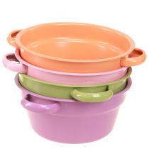 Produkt Metalowa miska dekoracyjna, 4 kolory wiosenne, Ø17cm, 4 sztuki