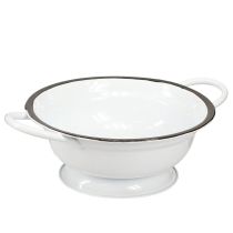 Produkt Metalowa miska dekoracyjna biała czarna Ø16,5cm wys.6,5cm 4 szt.