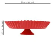 Produkt Talerz metalowy retro dekoracyjny z podstawą metalową czerwoną Ø24cm 2szt