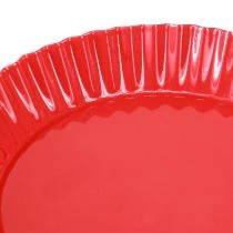 Produkt Talerz metalowy czerwony mały ozdobny talerzyk z podstawą metalową Ø14cm 2 szt.