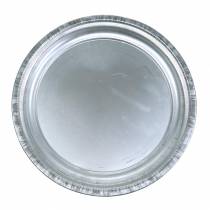 Produkt Talerz dekoracyjny metal srebrny błyszczący Ø34cm W3cm