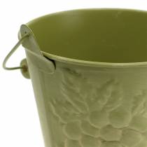 Produkt Ozdobne wiaderko z owocami myte żółty, pomarańczowy, zielony Ø15cm W14cm zestaw 3