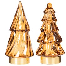 Produkt Szklana choinka LED, dekoracja do użytku wewnątrz, zasilana bateriami, 13 cm, 2 sztuki