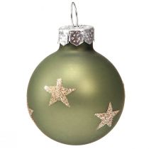Produkt Mini bombki choinkowe ze szkła w kolorze zielonego złota Ø3cm 9 szt