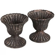 Produkt Mini kubek dekoracyjny vintage metalowy czarna rdza Ø8cm W8,5cm 2szt