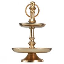 Produkt Mini etagere metalowa dekoracja złota matowa 2-poziomowa dekoracja stołu wys. 22 cm