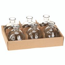 Produkt Miniaturowe szklane wazony Bulbous Blue Tinted Ø7.5cm H9cm 6 szt