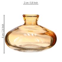 Produkt Mini wazony szklane wypukłe płaskie w kolorze pomarańczowym Ø9cm 6 szt