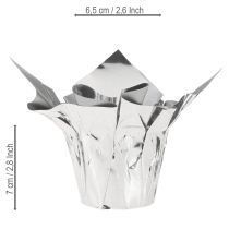 Produkt Mini doniczka srebrna opakowanie prezentowe Ø4,5cm W7cm 8 szt