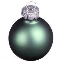 Produkt Mini bombki świąteczne szkło zielone masa perłowa szara Ø3cm 22 szt