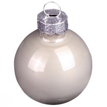 Produkt Mini bombki świąteczne szkło zielone masa perłowa szara Ø3cm 22 szt