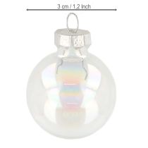 Produkt Miniaturowe bombki szklane świąteczne, opalizujące, przezroczyste, 3 cm, 22 sztuki