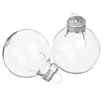 Produkt Mini bombki świąteczne szklane retro przezroczyste Ø3cm 22 szt
