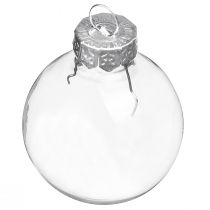 Produkt Mini bombki świąteczne szklane retro przezroczyste Ø3cm 22 szt