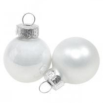 Produkt Mini bombki świąteczne szklane biały połysk/mat Ø2,5cm 24 szt