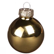 Produkt Mini bombki świąteczne szklane w kolorze złotym matowym połysku Ø3cm 22 szt