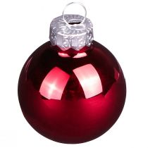 Produkt Mini bombki świąteczne czerwone szkło mat połysk Ø3cm 22 szt