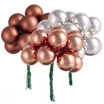Produkt Mini bombki srebrne drut morelowy Ø25mm 140 szt