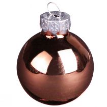 Produkt Mini bombki świąteczne srebrne morelowe szklane Ø3cm 22 szt
