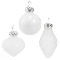 Produkt Mini bombki choinkowe białe bombki szklane 3cm 9 szt