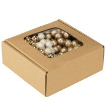 Produkt Mini bombki choinkowe na druciku złoto, krem Ø1,5cm 140 szt.