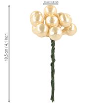 Produkt Mini bombki choinkowe na druciku złoto, krem Ø1,5cm 140 szt.