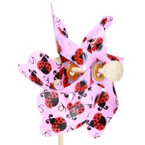 Produkt Mini wiatraczek biedronka dekoracja biały liliowy Ø8cm 12 szt