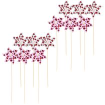 Produkt Mini wiatraczek biedronka dekoracja biały liliowy Ø8cm 12 szt