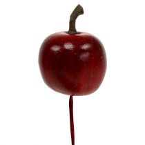 Jabłka mini na druciku 3cm błyszczące 24szt.