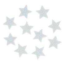 Mini Glitter Star 2,5cm White 48szt