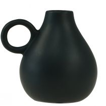 Produkt Mini wazon ceramiczny z czarnym uchwytem, dekoracja ceramiczna, wys. 8,5 cm